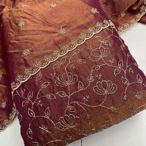Premium Sequence Embroidery <b>Fabric</b> For Women Fashion Wear Designer Garments Party Wear Dresses Kaftan Abaya Bridal Wear - Product Image 1