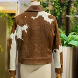 Chaqueta de Cuero Genuino para Mujer con Pelo de Cuero, Cierre de Cremallera, Resistente al Viento, Acolchada, Transpirable, de Invierno, Mangas Largas, OEM Personalizable - Product Image 3
