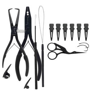 Kit de Herramientas para Extensiones de Cabello con Aguja de Bucle, Tijeras, Clips y Alicates Abridores de Micro Anillos para Uso Profesional, Precio de Fábrica OEM - Product Image 4