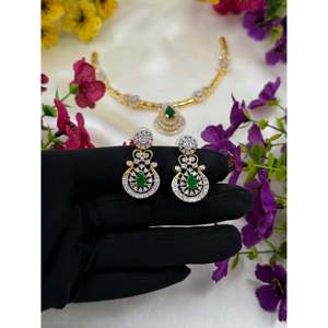Indian Ethnic Falak Two Tone Gold Plated Casual Hasli Necklace & Earring Set for Wedding - Product Image 4
