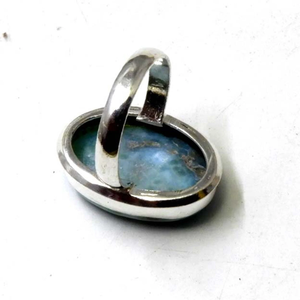 Bague en pierre précieuse Larimar naturelle, argent 925, faite à la main, cadeau unique - Product Image 3