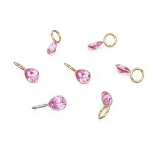 Colgante de Turmalina Rosa de 7mm en Oro Amarillo Sólido de 14k con Engaste para Joyería / Piedra de Nacimiento de Octubre / Gema Rosa / Corte Pera - Product Image 3