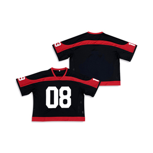 Factory Custom Man Cropped Oversized Vintage Sports Retro American Boxy Mesh T-Shirt Football Jersey for Mens Street Wears - Product Image 1