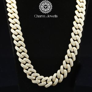 สร้อยคอฮิปฮอปทรงลูกบอลประดับเพชรโมอิสซาไนต์ชุบทอง 14K สำหรับผู้ชายจาก Charm_Jewells ตัดแบบบริลเลียนท์ ฝังเพชรแบบไมโคร ได้รับการรับรองจาก IGI - Product Image 1
