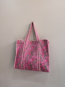 Sac fourre-tout matelassé en coton imprimé au bloc, sac à bandoulière pour femme, sac de transport indien - Product Image 3
