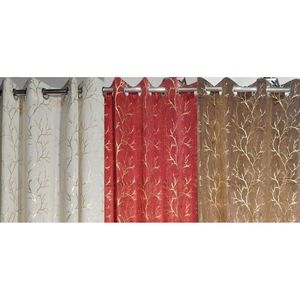 Cortina de Terciopelo de Poliéster Floral de Lujo, 122 x 274 cm, Ecológica, Opaca, con Ganchos, Lista para Usar en Hogares y Hoteles - Product Image 1