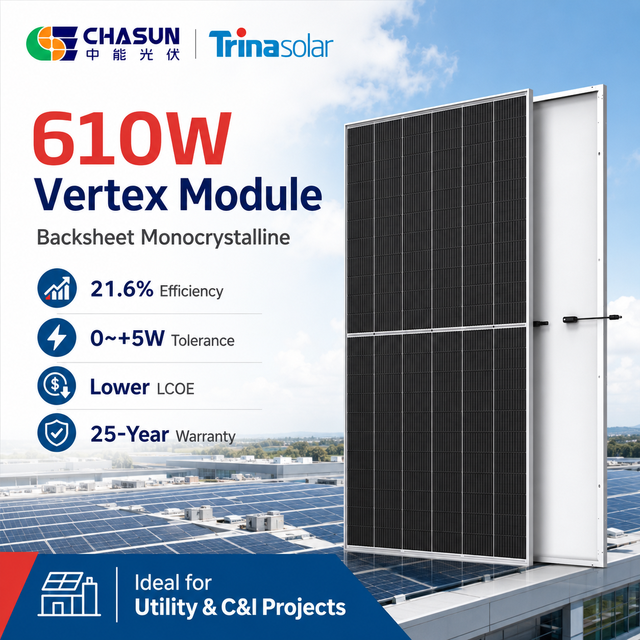 Trina Solar Panel Trina Vertex(Backsheet) TSM-DE20 610W Monocrystalline Solar Panels