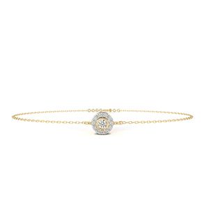 AMBER JEWELS T-929 Classic Brilliant Cut Diamond Chain Bracelet 18k <b>Solid</b> <b>Gold</b> Unisex Engagement Jewelry Bezel Setting IGI - Product Image 1