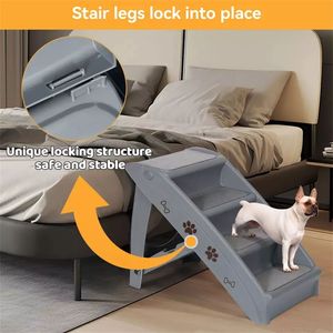 Scala per Cani Pieghevole di Lusso in Lino, Lavabile, per Gatti, Uso Interno ed Esterno, con Motivi Animali - Product Image 2