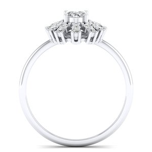 REYES New Arrival 14K Solid Gold Oval Cut 0.87 Carat Lab Grown Diamond Engagement Halo <b>Ring</b> For Women IGI Certified Fine Jewelry - Product Image 4