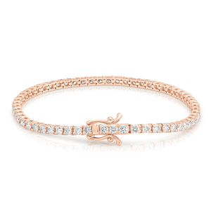 Pulsera de tenis con diamante cultivado en laboratorio de 3.3 CT, certificado IGI, oro blanco de 10K con baño de rodio, joyería fina clásica para uso diario, regalo elegante - Product Image 3