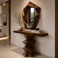 Console moderne en bois et miroir mural décoratif moderne