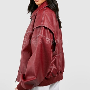 Custom logo Best Price Durable New Style Women Leather Jacket WindProof Custom made logo Leather Jackets For Sale in low price - Product Image 3