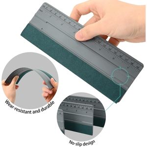 Set di 3 Raschietti in Vinile di Grandi Dimensioni con Bordo in Feltro per Applicazione Pellicole Auto, Grafiche Murali e Decalcomanie - Product Image 2