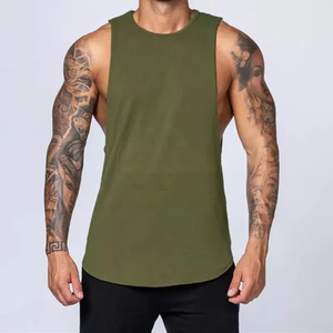 High Quality Bodybuilding Muscle Mens Tanktop Activewears <b>Vests</b> <b>Stringer</b> Undershirt Singlet Tank Men's Solid Color Polyester - Product Image 3