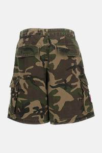Camouflage Cargo Shorts Men 100% Cotton Mid Rise Elastic Waist Button Fly Utility <b>Summer</b> <b>Pants</b> - Product Image 5