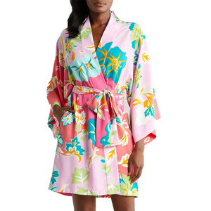 Vente en gros de robes de nuit en soie 100% respirante pour femme, longues, sexy, style kimono, pour mariage, de haute qualité - Product Image 2