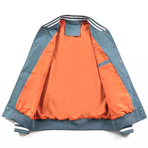 Hot Selling Custom Front Coated 100% Cotton Satin Square Collar Breathable Varsity Winter High Quality College Jacket <b>Men</b> Puff - Product Image 4