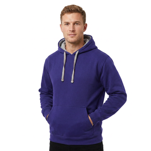 Sweat à capuche décontracté pour homme, 100 % coton épais, brodé, en molleton, de haute qualité, avec cordon de serrage, idéal pour l'extérieur, personnalisable, vente en gros - Product Image 2