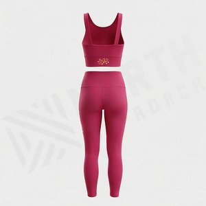 Ensembles de fitness et yoga pour femmes, tenues d'entraînement sans couture, couleur unie personnalisable, effet froncé aux fesses, vêtements de sport actifs - Product Image 2