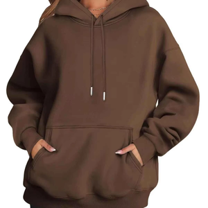 Ventes en gros de sweats à capuche surdimensionnés pour femmes, 100% coton, imprimés sur le devant, à épaules tombantes, en tricot, sweats à capuche vintage - Product Image 4