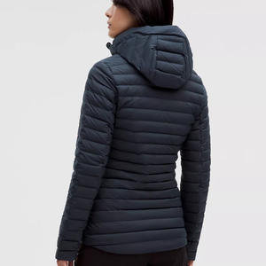 High Quality OEM ODM Women's Hooded Down Coat Solid Color Full <b>Sleeve</b> Zipper Closure Winter Warm Outerwear Casual Style - Product Image 2