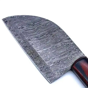 Cuchillo de Chef Burraq OEM Hecho a Mano, de Acero de Damasco de Grado Industrial, Multifuncional, con Patrón Trenzado, Funda de Cuero, para Uso en la Cocina - Product Image 6