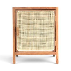 Teak Wood Rattan <b>Cabinet</b> Natural Cane Sideboard Nightstand <b>Small</b> Wood Storage Lockers Living Room Bedroom Home Furniture Factory - Product Image 1