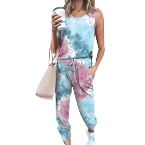 2022 gros ensemble de Yoga de haute qualité pour les femmes imprimé haut sans manches et pantalon grande taille vêtements de sport pour une utilisation en salle de sport - Product Image 4