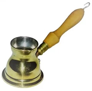 Round Percolator Traditional Chinese Design With Lid Embossed Copper Turkish Coffee Pot with Wooden Handle - Product Image 3