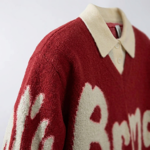 Sweat-shirt Homme Premium en Polaire Tricotée Automne, Rouge Varsity, Coupe Oversize, à Capuche, Doublé, Anti-rétrécissement, Vente en Gros, Motif 3D - Product Image 4