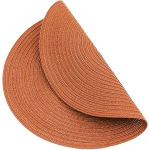 Set di 6 tovagliette rotonde lavabili da 15 pollici in cotone e poliestere intrecciato, tovagliette per tavola da pranzo, decorazione per la tavola - Product Image 3