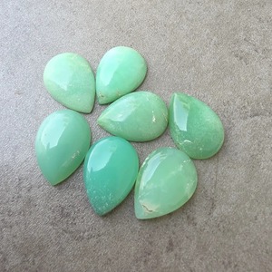 Chrysoprase naturel vert AAA+ taille poire cabochon à dos plat calibré, pierre précieuse en vrac pour la fabrication de bijoux - Product Image 4