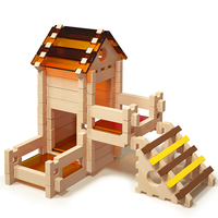 Jeu de construction en bois à emboîtement pour enfants, maison d'animaux de la forêt, ensemble de construction Montessori STEM, jeu éducatif