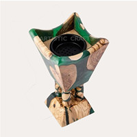 Diffuseur d'aromathérapie design élégant en bois et résine Brûleur d'encens en bois et support Bakhoor en résine