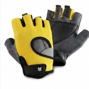 Yellow <b>Half</b> Finger Cycling Gloves With Non <b>Slip</b> Grip For Outdoor Activities Unisex Racing Gloves Hook And Loop Closure - Product Image 6