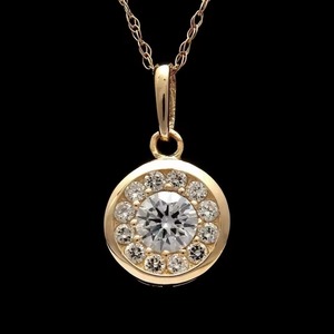 Round Cut Moissanite Pendant Minimalist Jewelry 925 <b>Silver</b> Gold Plated Pendant Dainty Pendant Diamond Halo Pendant For Women's - Product Image 4