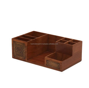 Premium Wooden Desk Organizer For A Clutter Free Workspace With Elegant Storage For Office Essentials - Product Image 1
