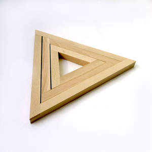 Natural Beech Wood <b>Folding</b> Triangle Trivet Set Heat Resistant Expandable Pot Holder Durable Foldable Wooden Kitchen Hot Pad Mats - Product Image 1