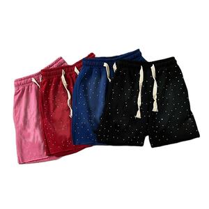 <b>Men's</b> Summer Acid Wash <b>Shorts</b> Mid Waist Quick Dry Vintage Streetwear Sun Faded Printed Rhinestone Pocket with Front Logo - Product Image 6