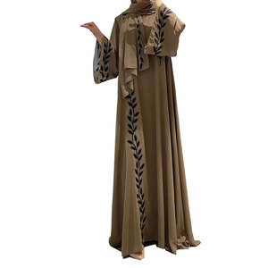 Abaya para mujer estilo Dubái, manga larga, holgada, vestido maxi musulmán, ropa islámica modesta para mujer, logotipo personalizado OEM ODM - Product Image 1