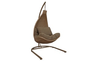 <b>Outdoor</b> Rattan Hanging <b>Chair</b> With <b>Metal</b> Frame And Cushion Contemporary Garden Swing <b>Chair</b> For Patio Or Balcony - Product Image 2