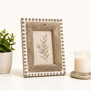 Latest Style Wooden Photo <b>Frame</b> with Beaded Trim Handcrafted Distressed <b>Wood</b> <b>Picture</b> <b>Frame</b> for Tabletop Home Decor - Product Image 1