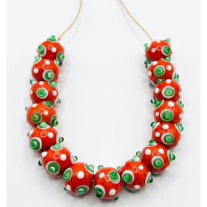 Perles en verre soufflé multicolores de haute qualité 12 mm pour la création de bijoux fantaisie faits à la main : colliers, bracelets, boucles d'oreilles (échantillon de design) - Product Image 1