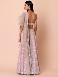 Elegant Formal A-Line Chiffon Maxi <b>Dress</b> with Square Neck Crop Top Ruffle Sheer Layer Geometric Foil Print Party <b>Evening</b> Gown - Product Image 6