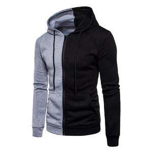 Trendy 100% Cotton Oversized Fleece <b>Lined</b> Breathable Sweatshirt <b>Coat</b> Front Pockets Warm Zipper Men Winter Pure Color Plush - Product Image 1