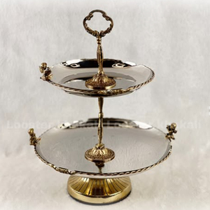 Support à gâteau de haute qualité avec un design unique fait à la main pour la décoration de table, aspect élégant, support à dessert en bois, forme arrondie - Product Image 2
