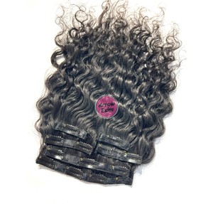 Deep <b>Curly</b> Indian Remy Machine Double Weft Clip-In Human Hair <b>Extensions</b> for All Colors and Perm - Product Image 6