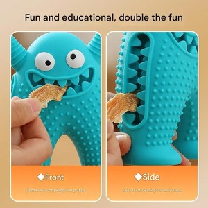 Juguete de Silicona para Perros con Diseño de Monstruo, Juguete Masticable para Limpiar los Dientes y Aliviar las Molestias de la Dentición - Product Image 4