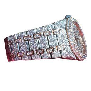 Montre Moissanite à taille brillante VVS1, style antique, hip-hop, luxe, mouvement à quartz en acier inoxydable ETA, étanche 5 ATM, mode et affaires - Product Image 4